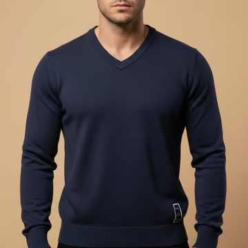Men’s Cotton V-Neck Sweater – Casual & Smart – Free Shipping